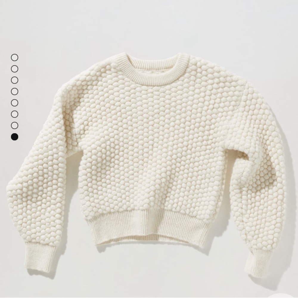 Mango Textured Knit Sweater in Ecru size Medium